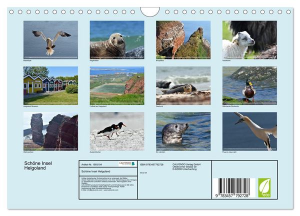 Produktbild: Sch&ouml;ne Insel Helgoland (Wandkalender 2026 DIN A4 quer), CALVENDO Monatskalender