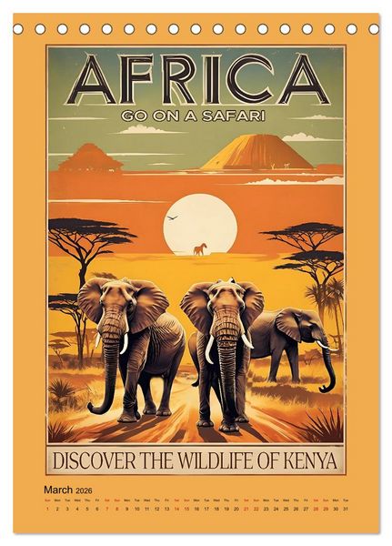 Produktbild: World Travel Posters - Nostalgic Trip Around the Globe (Desk Calendar 2026 DIN A5 portrait), CALVENDO 12 Month DeskCalendar