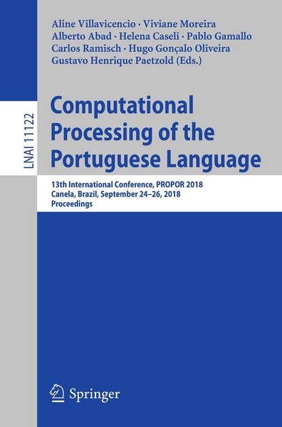 Produktbild: Computational Processing of the Portuguese Language