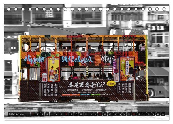 Produktbild: Ding Ding - Hong Kong's Tramways (Tischkalender 2026 DIN A5 quer), CALVENDO Monatskalender