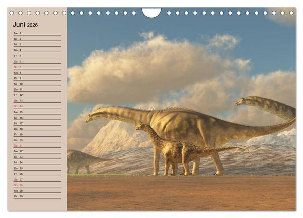 Produktbild: Dinosaurier. Urzeitliche Giganten (Wandkalender 2026 DIN A4 quer), CALVENDO Monatskalender