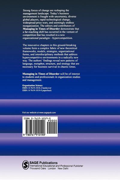 Produktbild: Managing in Times of Disorder