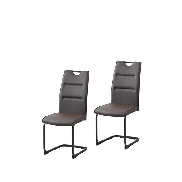 Produktbild: HTI-Living Schwingstuhl 2er Set PU braun DannyP Freischwinger Esszimmerstuhl Kunstleder