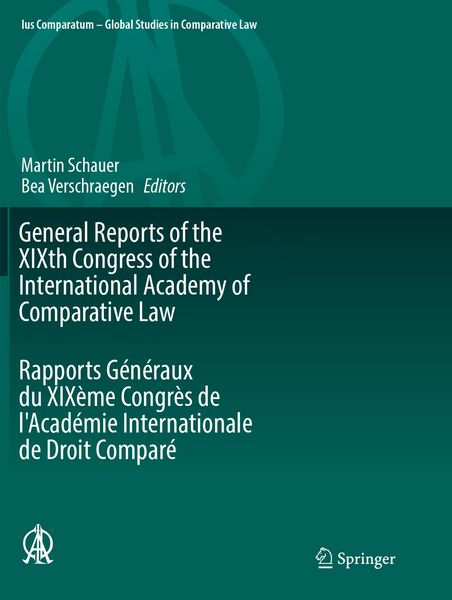 Produktbild: General Reports of the XIXth Congress of the International Academy of Comparativ