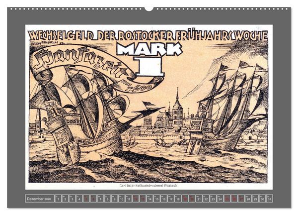 Produktbild: Gru&szlig; aus Rostock (hochwertiger Premium Wandkalender 2026 DIN A2 quer), Kunstdruck in Hochglanz