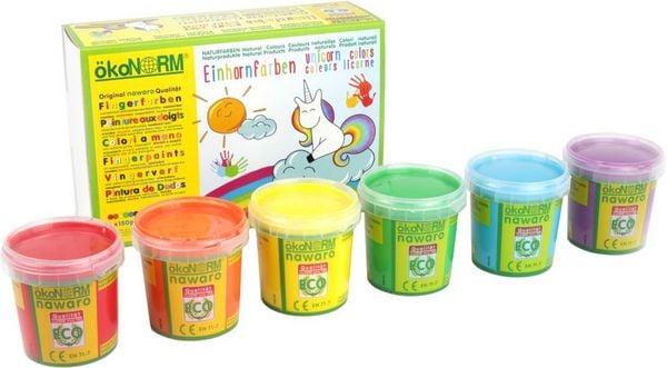 Fingerfarben nawaro, 6er Set Einhorn