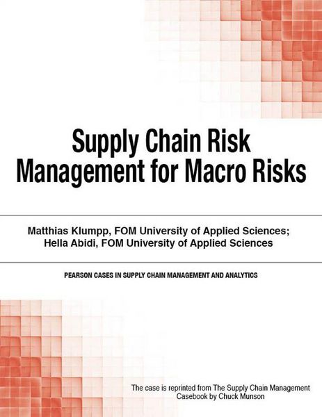 Produktbild: Supply Chain Risk Management for Macro Risks