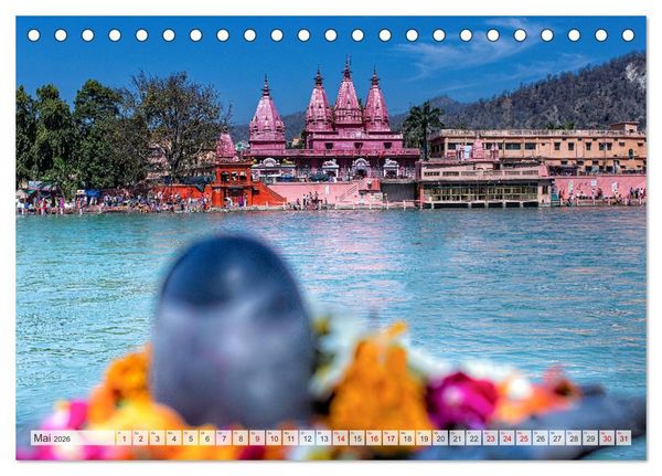 Produktbild: INDIEN Allahabad Haridwar Varanasi Vrindavan (Tischkalender 2026 DIN A5 quer), CALVENDO Monatskalender