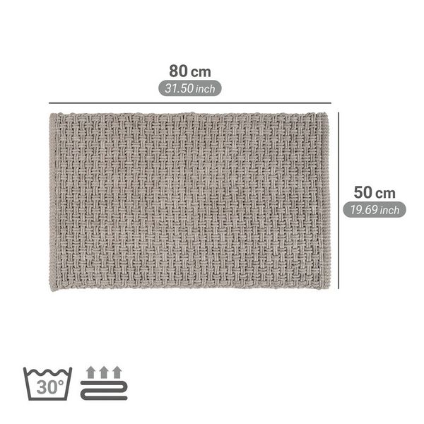 Produktbild: Badteppich Mod. Ecoli, grau, Polyester-Baumwolle, 50x80 cm, rutschhemmend, geeignet f&uuml;r