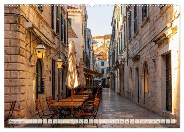 Produktbild: Dubrovnik historische Altstadt - UNESCO‑Welterbe im sonnigen Kroatien (hochwertiger Premium Wandkalender 2027 DIN A2 quer), Kunstdruck in Hochglanz