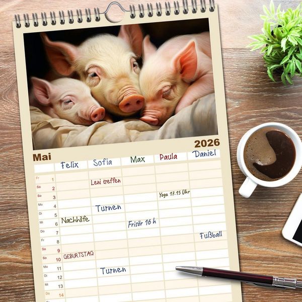 Produktbild: Familienplaner 2026 - Wenn sie schlafen... mit 5 Spalten (Wandkalender, 21 x 45 cm) CALVENDO
