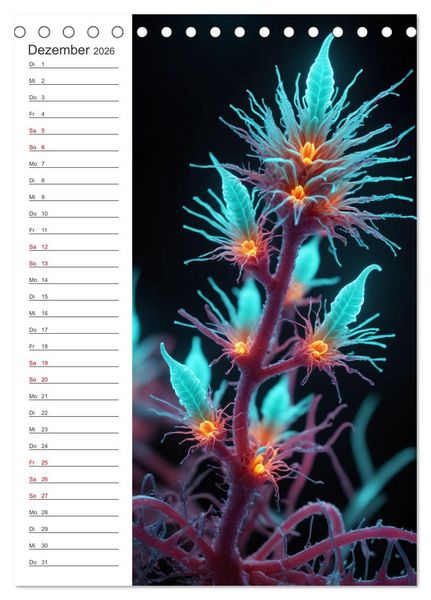 Produktbild: Leuchtende Mikroflora (Tischkalender 2026 DIN A5 hoch), CALVENDO Monatskalender