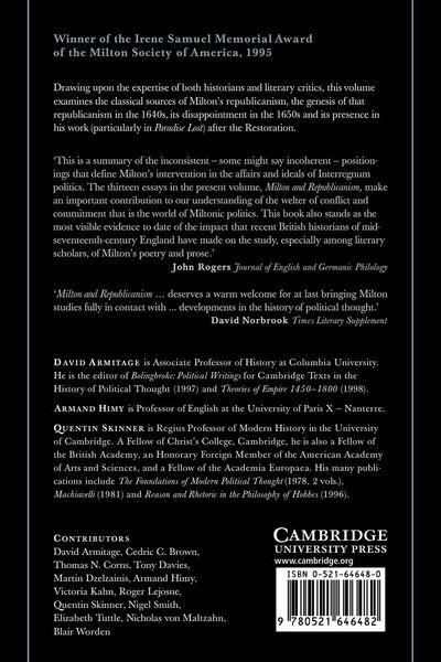 Produktbild: Milton and Republicanism