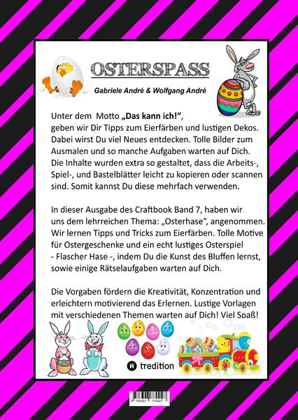 Produktbild: CRAFTBOOK - LUSTIGES OSTERSPIEL - TOLLE AUSMALMOTIVE - R&Auml;TSELAUFGABEN - TIPPS & TRICK - EIERF&Auml;RBEN - DEKO