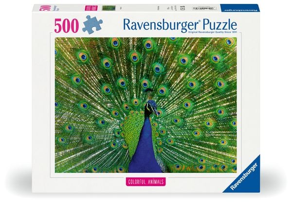 Produktbild: Erwachsenenpuzzle "Colorful Animals" 500 Teile - Pfau