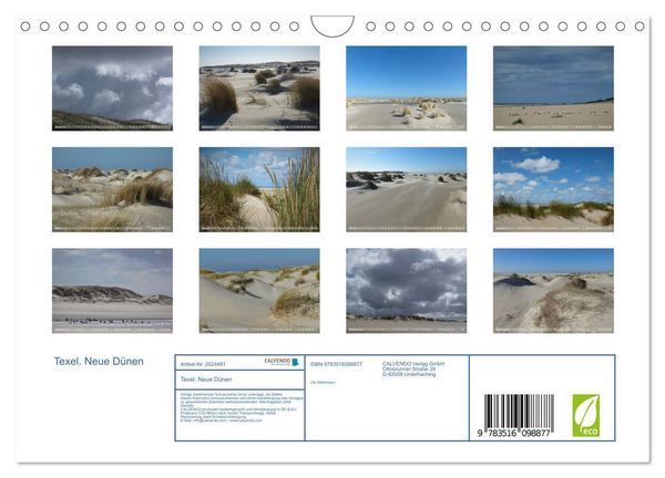 Produktbild: Texel. Neue D&uuml;nen (Wandkalender 2026 DIN A4 quer), CALVENDO Monatskalender