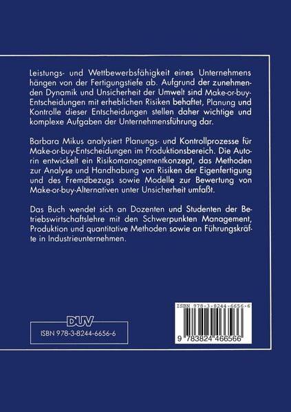 Produktbild: Make-or-buy-Entscheidungen in der Produktion