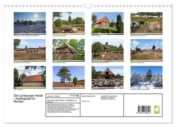 Produktbild: Die L&uuml;neburger Heide - Ausflugsziel im Norden (Wandkalender 2026 DIN A3 quer), CALVENDO Monatskalender