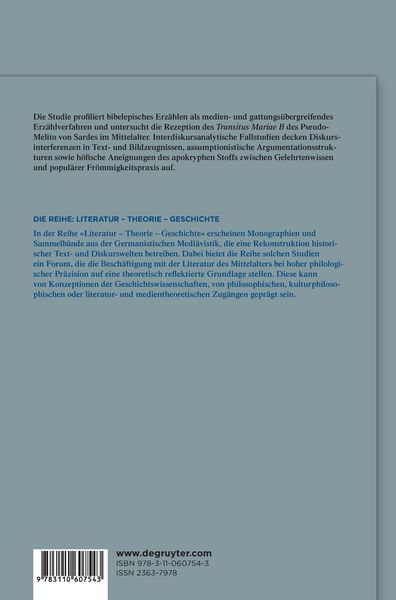 Produktbild: Bibelepisches Erz&auml;hlen vom 'Transitus Mariae' im Mittelalter