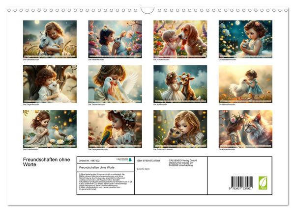 Produktbild: Freundschaften ohne Worte (Wandkalender 2026 DIN A3 quer), CALVENDO Monatskalender