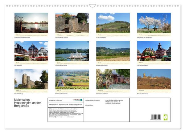 Produktbild: Malerisches Heppenheim an der Bergstra&szlig;e (Wandkalender 2026 DIN A2 quer), CALVENDO Monatskalender