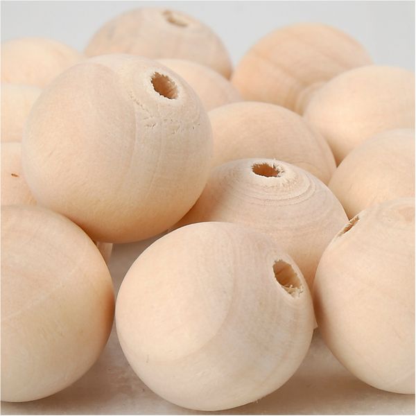 Produktbild: Creativ Company Holzperle, D 20 mm, Lochgr&ouml;&szlig;e 4 mm, 14 Stk