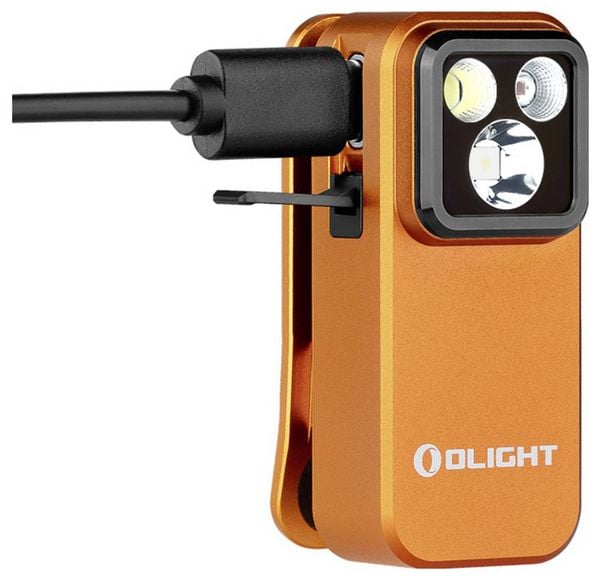 Produktbild: OLight Oclip Pro (Orange) Mini-Taschenlampe mit G&uuml;rtelclip 500lm 53g
