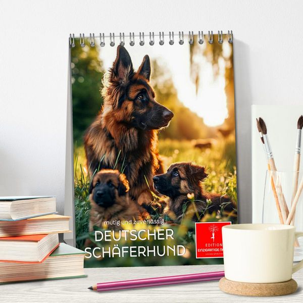 Produktbild: Deutscher Sch&auml;ferhund - mutig und zuverl&auml;ssig (Tischkalender 2026 DIN A5 hoch), CALVENDO Monatskalender
