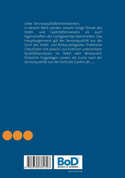 Produktbild: Servicequalit&auml;t aus der Sicht des Gastes