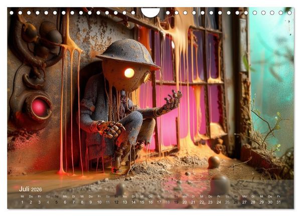 Produktbild: Die Melancholie der kleinen Roboter (Wandkalender 2026 DIN A4 quer), CALVENDO Monatskalender