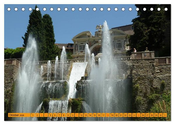 Produktbild: Die h&auml;ngenden G&auml;rten von Tivoli - Die Villa d'Este (Tischkalender 2026 DIN A5 quer), CALVENDO Monatskalender
