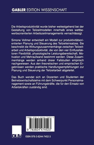 Produktbild: Planung und Steuerung der Teilzeitarbeit