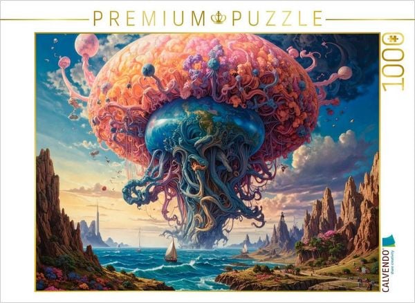 CALVENDO Puzzle Die Qualle der Lüfte: Ein planetares Wesen zwischen Ozean und Äther | 1000 Teile Lege-Größe 64 × 48 cm Foto-Puzzle für glückliche Stunden