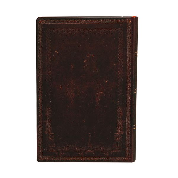 Produktbild: Softcover Notizbuch Schwarzes Marokkoleder Schlicht, Mini, Liniert