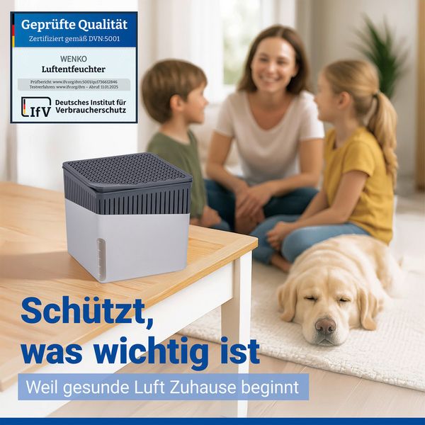 Produktbild: Raumentfeuchter Mod. Cube Grau 1000 g, 2er Set, beugt Schimmel und Ger&uuml;chen vor
