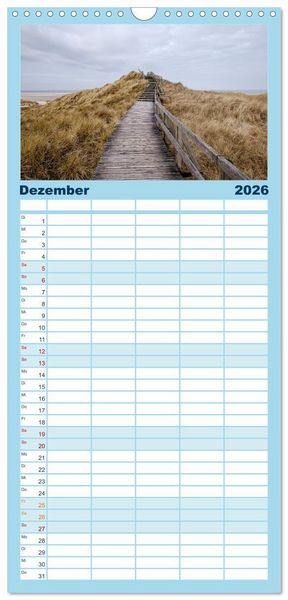 Produktbild: Familienplaner 2026 - Amrum: Natur und Freiheit mit 5 Spalten (Wandkalender, 21 x 45 cm) CALVENDO