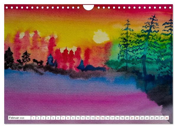 Produktbild: Roland Reiff Aquarelle Himmelslanschaften (Wandkalender 2026 DIN A4 quer), CALVENDO Monatskalender
