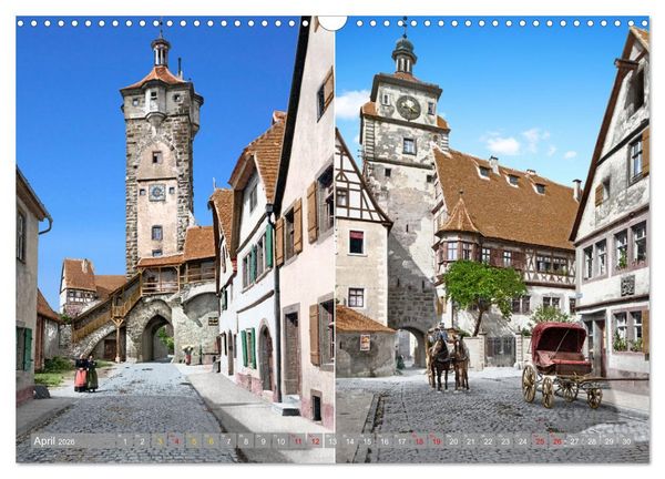 Produktbild: Rothenburg ob der Tauber um das Jahr 1900 &ndash; Fotos neu koloriert (Wandkalender 2026 DIN A3 quer), CALVENDO Monatskalender