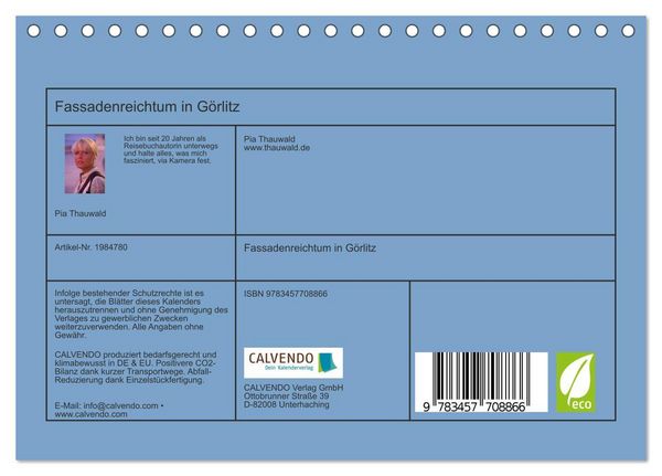 Produktbild: Fassadenreichtum in G&ouml;rlitz (Tischkalender 2026 DIN A5 quer), CALVENDO Monatskalender