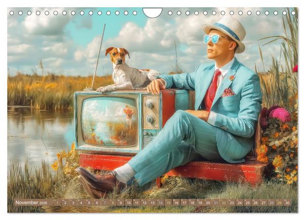 Produktbild: Dandy und Retro Vintage - Portraits mit Humor (Wandkalender 2026 DIN A4 quer), CALVENDO Monatskalender