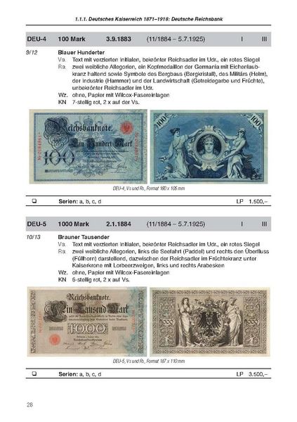Produktbild: Die deutschen Banknoten ab 1871