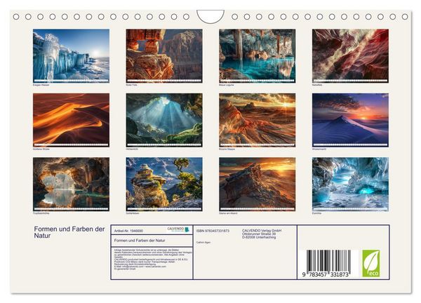 Produktbild: Formen und Farben der Natur (Wandkalender 2026 DIN A4 quer), CALVENDO Monatskalender
