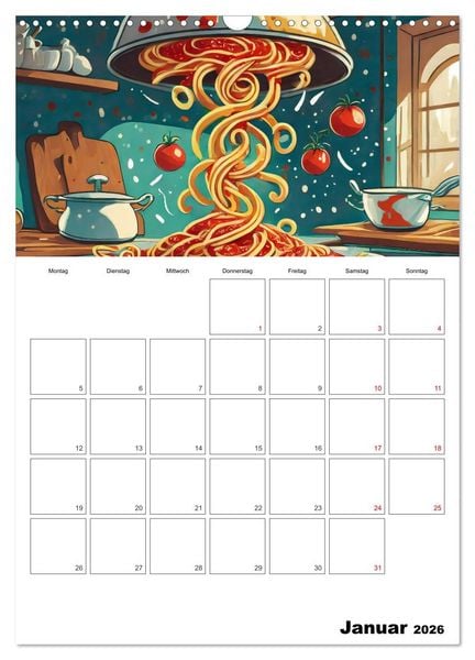 Produktbild: Nudelgerichte einmal anders serviert (Wandkalender 2026 DIN A3 hoch), CALVENDO Monatskalender