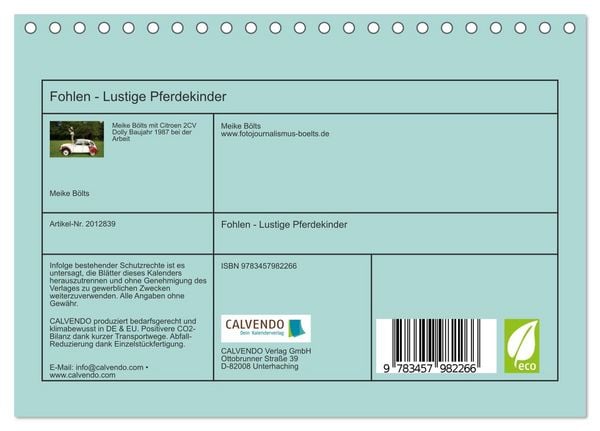 Produktbild: Fohlen - Lustige Pferdekinder (Tischkalender 2026 DIN A5 quer), CALVENDO Monatskalender