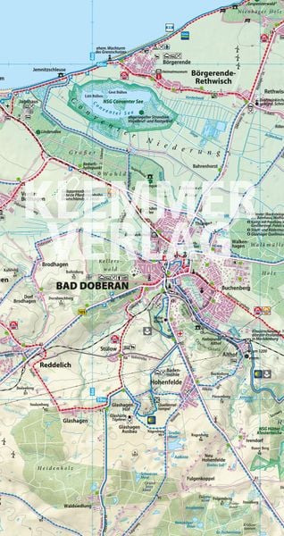 Rad- und Wanderkarte Ostseeküste Wismar bis Warnemünde 1 : 40 000