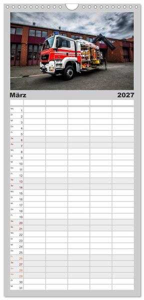 Produktbild: Familienplaner 2027 - Feuerwehr und Rettungsdienst mit 5 Spalten (Wandkalender, 21 x 45 cm) CALVENDO