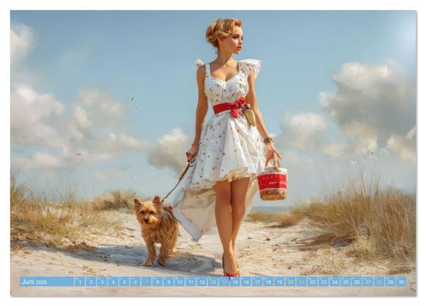 Produktbild: Retro &Auml;sthetik &ndash; Pin-up Girls (Wandkalender 2026 DIN A4 quer), CALVENDO Monatskalender