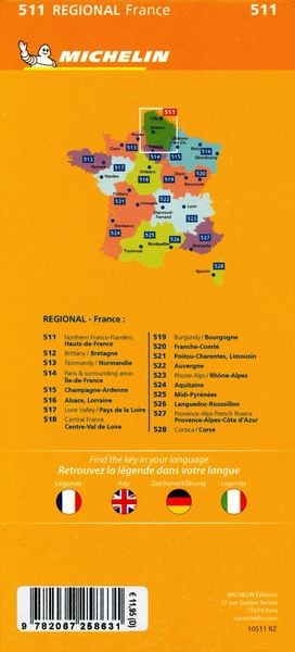 Produktbild: Michelin Northern France-Flanders / Hauts-de-France 511