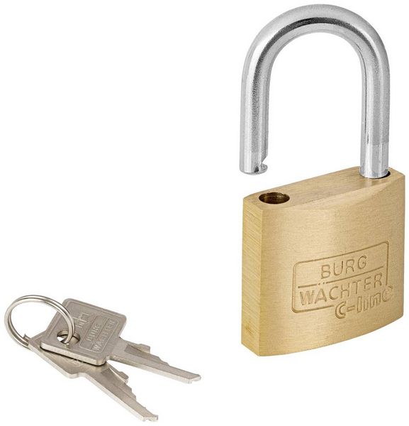 Produktbild: Burg W&auml;chter 3041 Vorh&auml;ngeschloss 25.00 mm verschieden schlie&szlig;end Messing Schl&uuml;sselschloss
