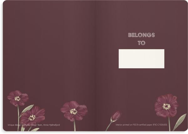 Produktbild: Burde Notizbuch Deluxe A5 burgundy flower